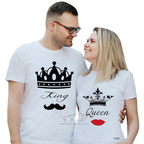 ست دو نفره تیشرت King&Queen طرح T058