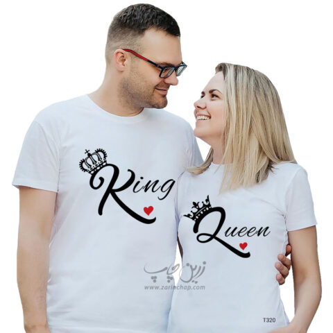 ست دو نفره تیشرت King&Queen طرح T320