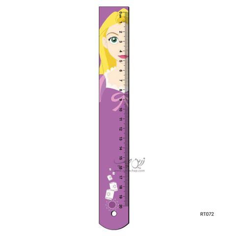 خط کش ۲۰ سانتی MDF طرح راپانزل (گیسو کمند) RT072